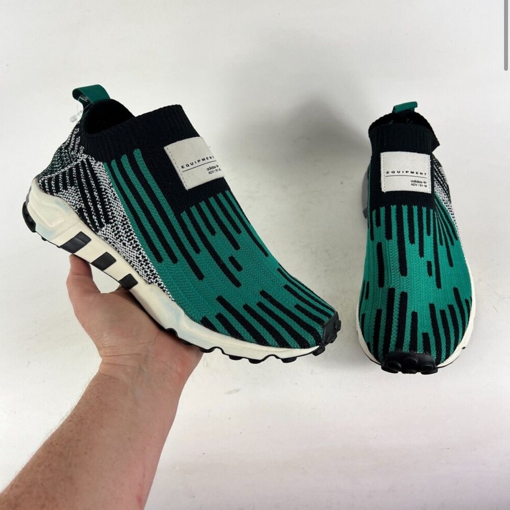 Adidas EQT Support Sneakers Mens 8.5 Green Black Low Top Athletic Shoes B37523